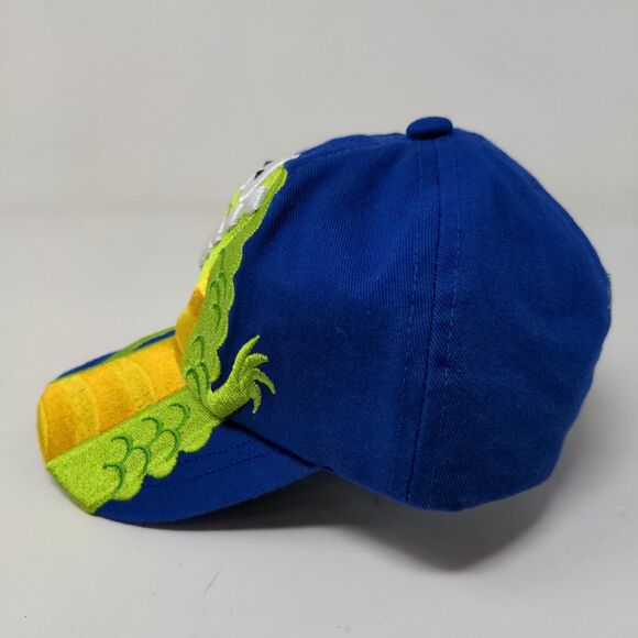 Kid Tees Stephen Joseph Boy's Hat Stretchy Blue Size Kid Embroidered Dinosaur - Picture 3 of 7